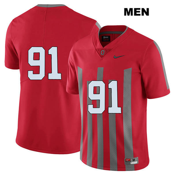 Ohio State Buckeyes Men's Drue Chrisman #91 Red Authentic Nike Elite No Name College NCAA Stitched Football Jersey MW19M11ZW